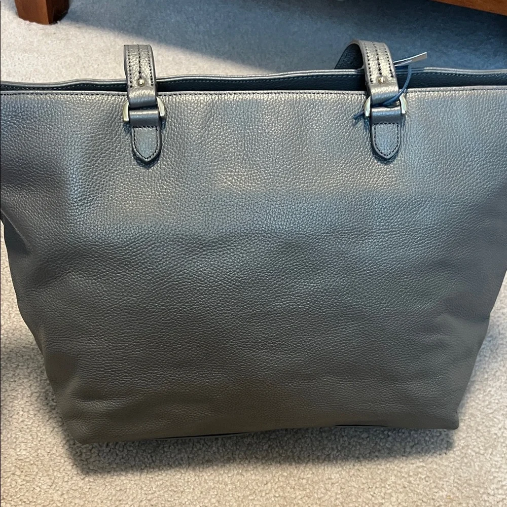 Cole Haan Gray Leather Tote - Picture 7 of 12
